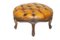 Antique Hand Dyed Cigar Brown Leather Chesterfield Footstool, Image 1