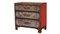 Vintage Kilim & Brown Leather Chest of Drawers, Image 1