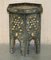 Antique Indian Repousse Pewter with Stone Inlaid Detailing Side Table, 1920, Image 18