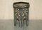 Antique Indian Repousse Pewter with Stone Inlaid Detailing Side Table, 1920 2