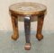 Antique Japanese Shibayama Inlaid Elephant Hardwood Side Table, 1900, Image 3