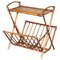 Vintage Bentwood Bamboo & Rattan Bergere Magazine Rack, 1960s 1