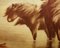 Antikes handgeschnitztes Hartholz-Bild von Pferden aus Crystoleum 11