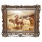 Antique Crystoleum Hand Carved Hardwood Framed Picture of Horses 1