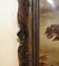 Antique Crystoleum Hand Carved Hardwood Framed Picture of Horses 8