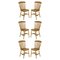 English Winsor Style Hand Carved Oak Country House Dining Chairs, 1900, Set of 6, Image 1