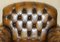Butacas Chesterfield Bulgaru de cuero marrón de George Smith. Juego de 2, Imagen 4