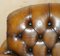 Braune Bulgaru Chesterfield Ledersessel von George Smith, 2er Set 5