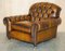 Bulgaru Brown Leather Chesterfield Armchairs by George Smith, Set of 2 2
