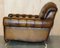 Bulgaru Brown Leather Chesterfield Armchairs by George Smith, Set of 2 18
