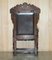 Antique English Carved Wainscott Throne Armchair, 1662, Image 19