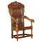 Antique English Carved Wainscott Throne Armchair, 1662 1