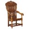 Antique English Carved Wainscott Throne Armchair, 1662, Image 1