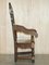 Antique English Carved Wainscott Throne Armchair, 1662 18