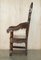 Antique English Carved Wainscott Throne Armchair, 1662 20