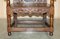 Antique English Carved Wainscott Throne Armchair, 1662 11