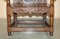 Antique English Carved Wainscott Throne Armchair, 1662, Image 11