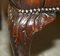Antique Victorian Claw & Ball Brown Leather Chesterfield Footstool, Image 8