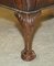 Antique Victorian Claw & Ball Brown Leather Chesterfield Footstool 12