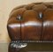 Antique Victorian Claw & Ball Brown Leather Chesterfield Footstool 5