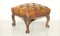 Reposapiés Chesterfield victoriano antiguo de cuero marrón, Imagen 2