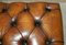 Antique Victorian Claw & Ball Brown Leather Chesterfield Footstool 15