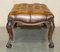 Antique Victorian Hardwood Show Frame Chesterfield Brown Leather Footstool 17