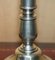 Large Pewter Candleholder Table Lamp, Italy 6