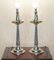 Italic Tavola Marinoni Candleholder Table Lamps in Pewter, Set of 2 2