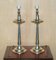 Italic Tavola Marinoni Candleholder Table Lamps in Pewter, Set of 2 3