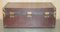 Antique Brown Leather Steamer Trunk Coffee Table with Removable Internal Shelf 13