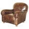 Vintage Brown Leather Club Armchair, Image 1