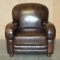 Vintage Brown Leather Club Armchair, Image 2