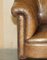 Butaca Chesterfield de cuero marrón de George Smith, Imagen 8