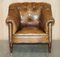 Brown Leather Chesterfield Armchair from George Smith 4