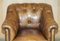 Brown Leather Chesterfield Armchair from George Smith 5