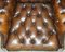 Brown Leather Chesterfield Wingback Armchairs, 1920s, Set of 2 17