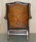 Brown Leather Chesterfield Wingback Armchairs, 1920s, Set of 2, Image 19