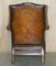 Chesterfield Ohrensessel aus braunem Leder, 1920er, 2er Set 19