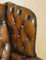 Poltrone Chesterfield Wingback in pelle marrone, anni '20, set di 2, Immagine 5