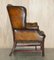 Brown Leather Chesterfield Wingback Armchairs, 1920s, Set of 2 18