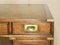 Vintage Green Leather Military Campaign Pedestal Desk from Harrods 9