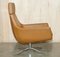 Brown Leather Jill Armchair & Ottoman by Bob Anderson, Set of 2 14