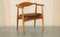 Poltrona Ch 35 in pelle marrone attribuita a Hans J. Wegner, anni '60, Immagine 3