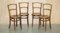 Austrian Bistro Dining Bar Bentwood Chairs from Thonet, 1930s, Set of 4 2