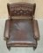 Antique Victorian Aesthetic Movement Style Leather Armchair, 1860s 16