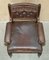 Antique Victorian Aesthetic Movement Style Leather Armchair, 1860s, Image 16