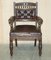 Antique Victorian Aesthetic Movement Style Leather Armchair, 1860s 3