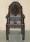 Antique Chinese Hand Carved Bureau Writing Desk & Armchair, 1940s, Set of 2, Image 16