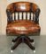 Brown Leather William IV Hardwood Chesterfield Captains Armchair, 1830s, Image 3